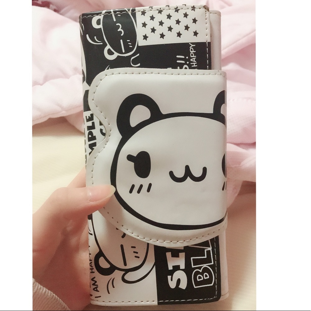 Adorable Black and white bear wallet